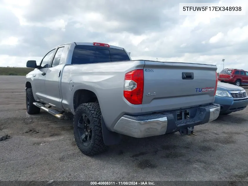 2014 Toyota Tundra Sr5 5.7L V8 VIN: 5TFUW5F17EX348938 Lot: 40808311