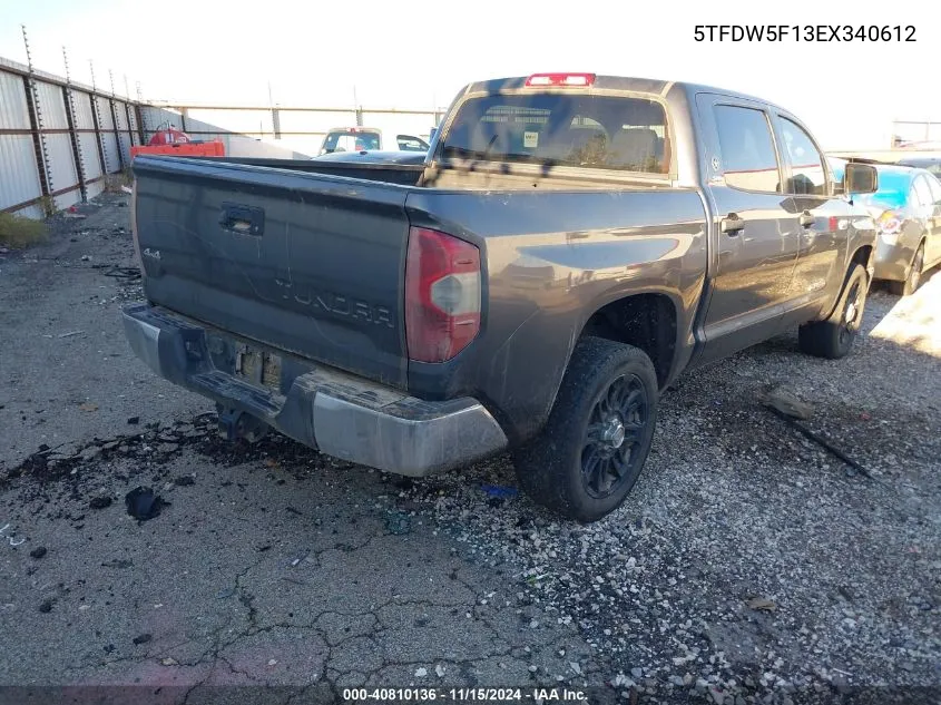 2014 Toyota Tundra Sr5 5.7L V8 VIN: 5TFDW5F13EX340612 Lot: 40810136