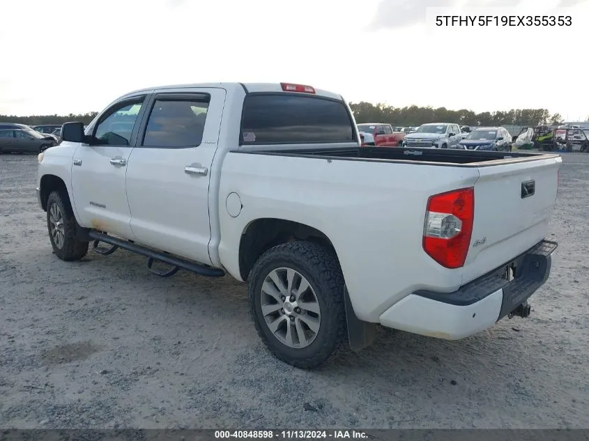 2014 Toyota Tundra Limited 5.7L V8 VIN: 5TFHY5F19EX355353 Lot: 40848598