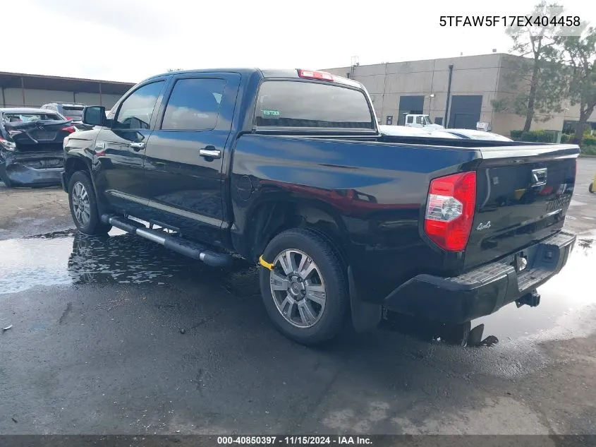 2014 Toyota Tundra Platinum 5.7L V8 VIN: 5TFAW5F17EX404458 Lot: 40850397