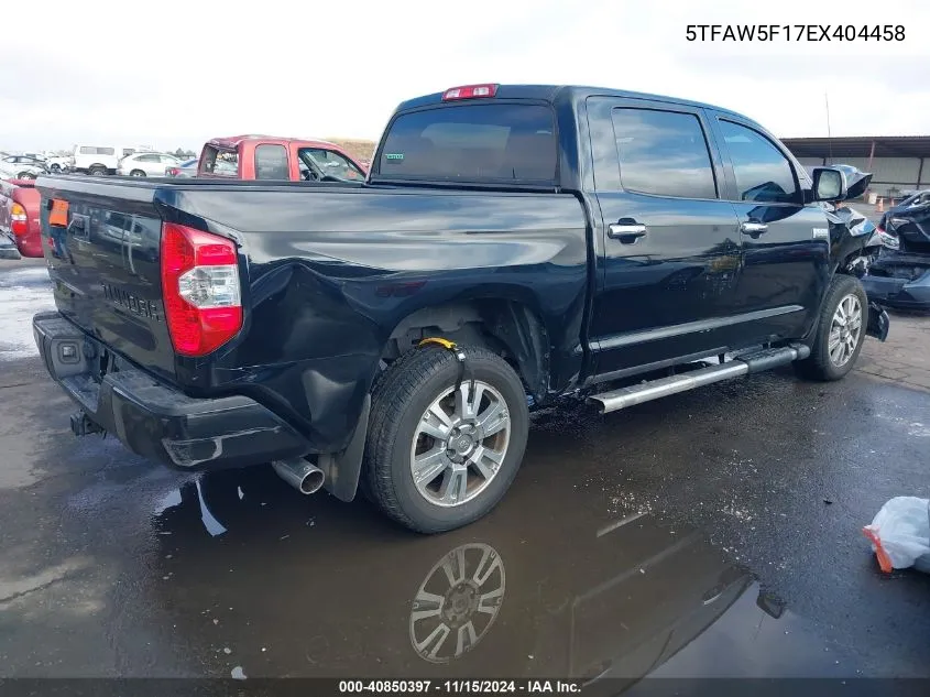 2014 Toyota Tundra Platinum 5.7L V8 VIN: 5TFAW5F17EX404458 Lot: 40850397