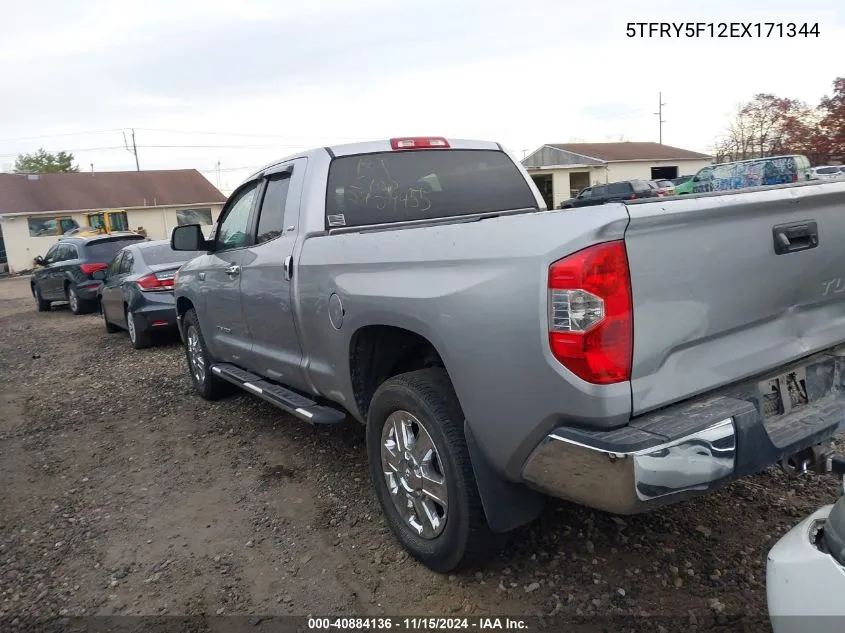 2014 Toyota Tundra Sr5 5.7L V8 VIN: 5TFRY5F12EX171344 Lot: 40884136