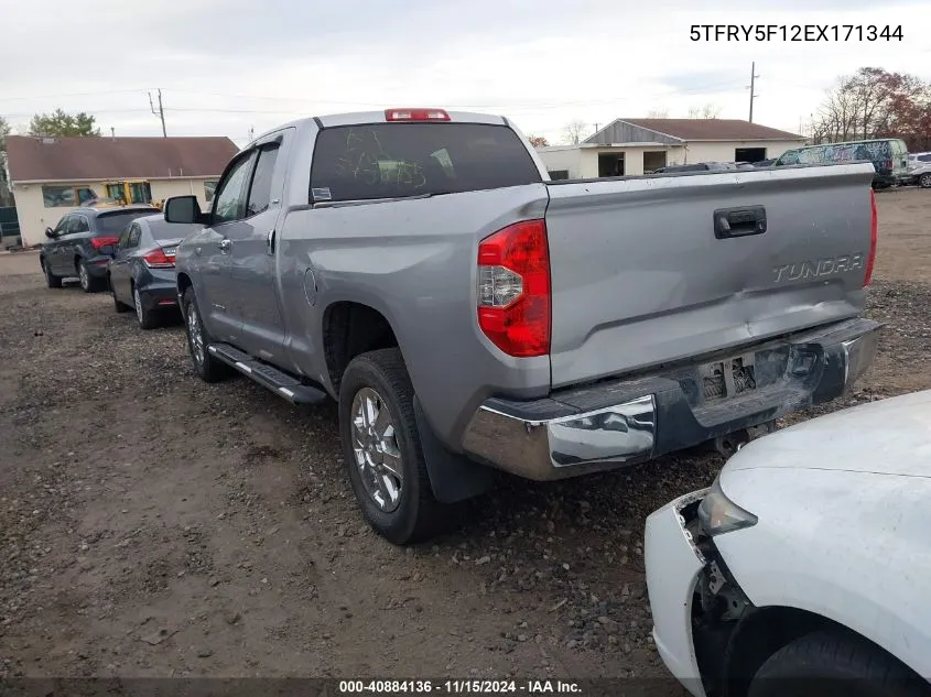 2014 Toyota Tundra Sr5 5.7L V8 VIN: 5TFRY5F12EX171344 Lot: 40884136