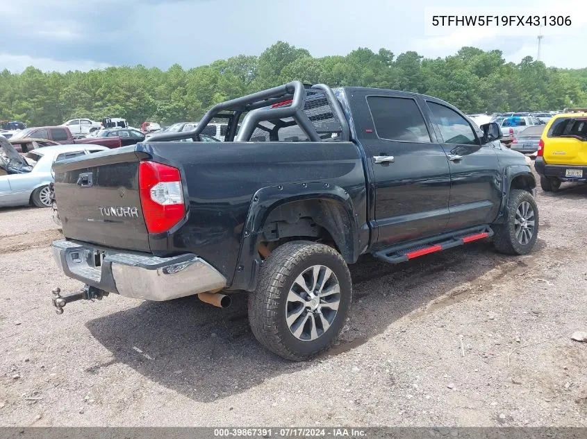 2015 Toyota Tundra Limited 5.7L V8 VIN: 5TFHW5F19FX431306 Lot: 39867391