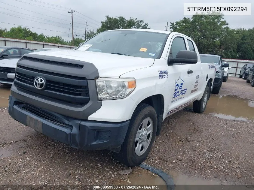 5TFRM5F15FX092294 2015 Toyota Tundra Sr 4.6L V8