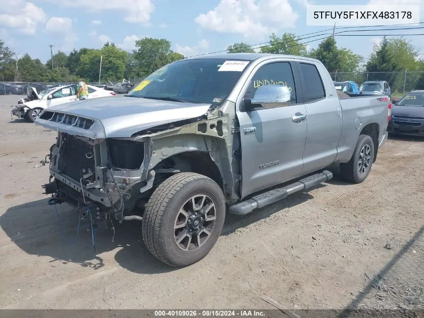 2015 Toyota Tundra Sr5 5.7L V8 VIN: 5TFUY5F1XFX483178 Lot: 40109026