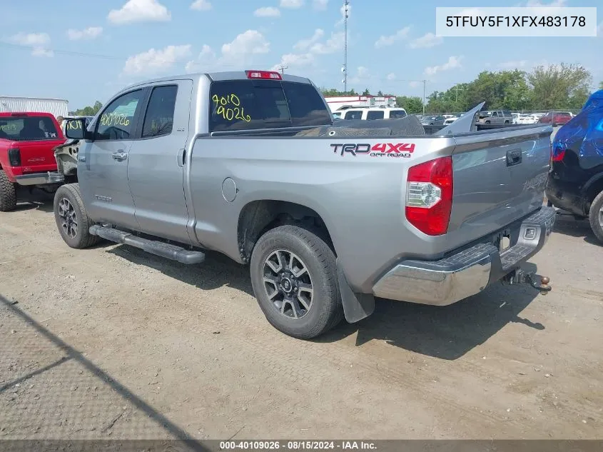 2015 Toyota Tundra Sr5 5.7L V8 VIN: 5TFUY5F1XFX483178 Lot: 40109026