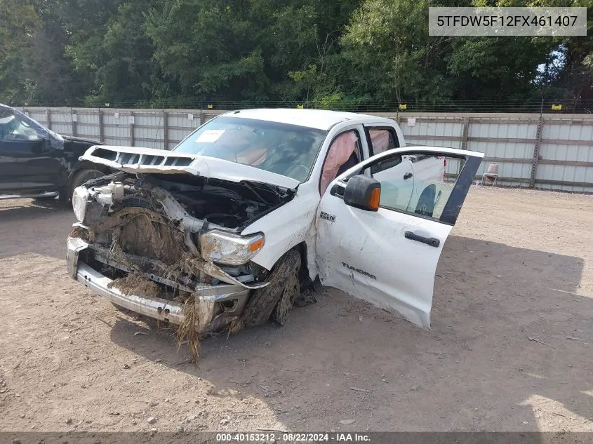 2015 Toyota Tundra Sr5 5.7L V8 VIN: 5TFDW5F12FX461407 Lot: 40153212