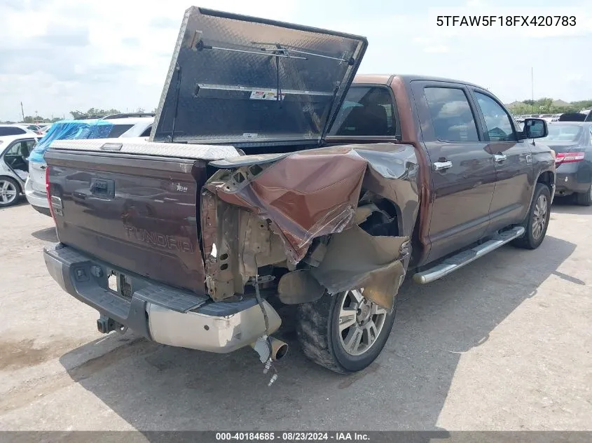 2015 Toyota Tundra 1794 5.7L V8 VIN: 5TFAW5F18FX420783 Lot: 40184685