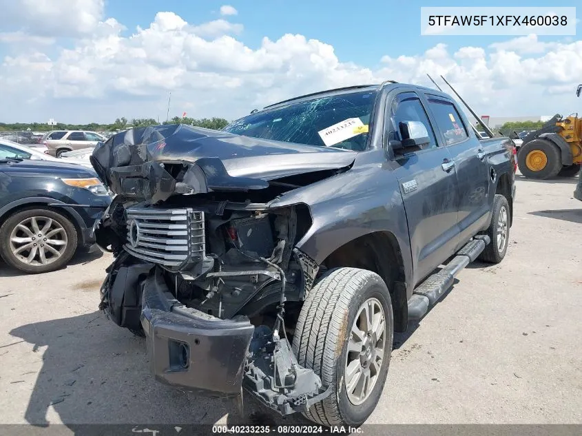 2015 Toyota Tundra Platinum 5.7L V8 VIN: 5TFAW5F1XFX460038 Lot: 40233235