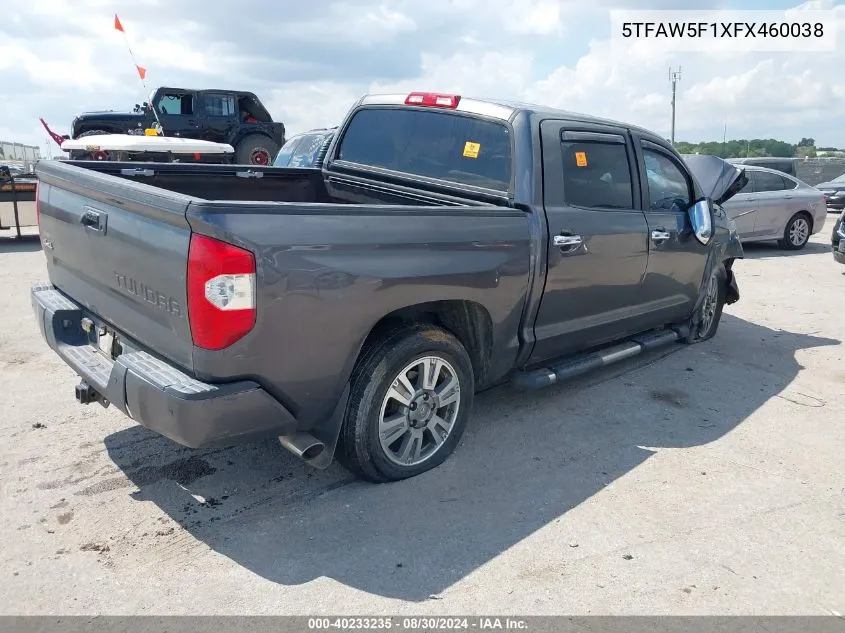 2015 Toyota Tundra Platinum 5.7L V8 VIN: 5TFAW5F1XFX460038 Lot: 40233235