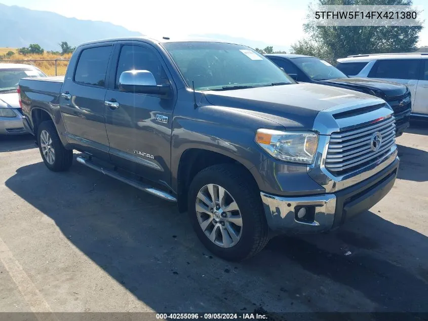 2015 Toyota Tundra Crewmax Limited VIN: 5TFHW5F14FX421380 Lot: 40255096