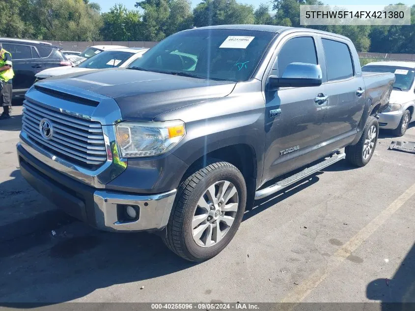 2015 Toyota Tundra Crewmax Limited VIN: 5TFHW5F14FX421380 Lot: 40255096