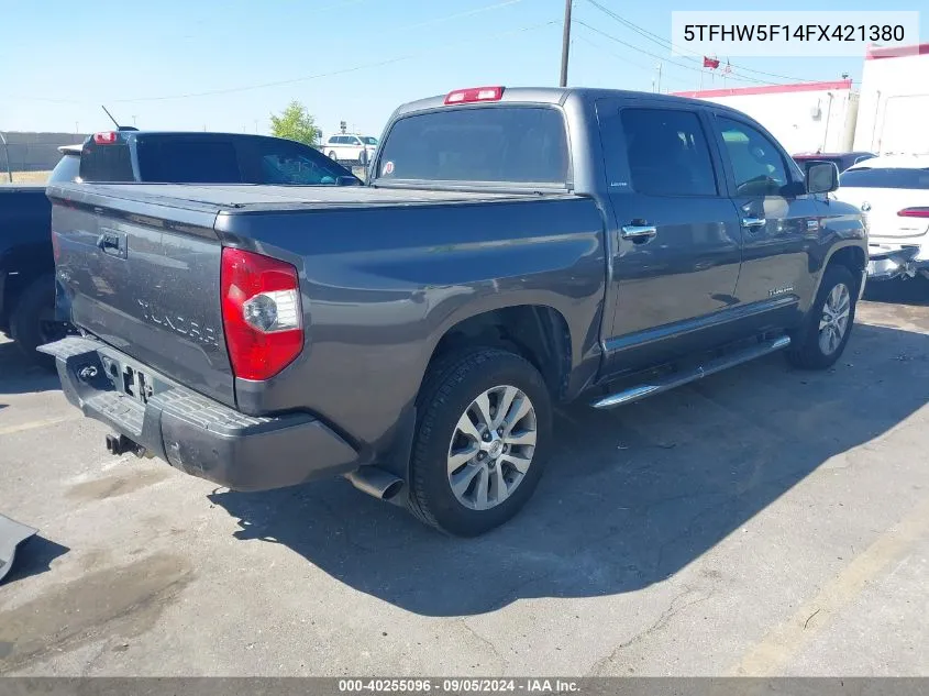 2015 Toyota Tundra Crewmax Limited VIN: 5TFHW5F14FX421380 Lot: 40255096