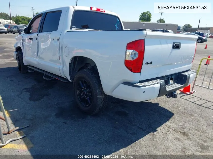 2015 Toyota Tundra Platinum 5.7L V8 VIN: 5TFAY5F15FX453153 Lot: 40258402