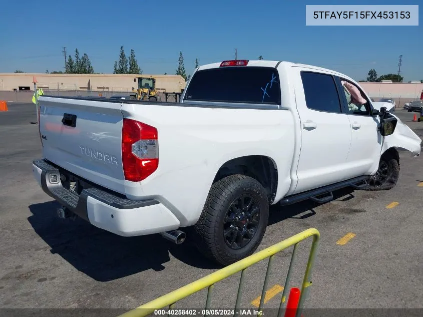 5TFAY5F15FX453153 2015 Toyota Tundra Platinum 5.7L V8