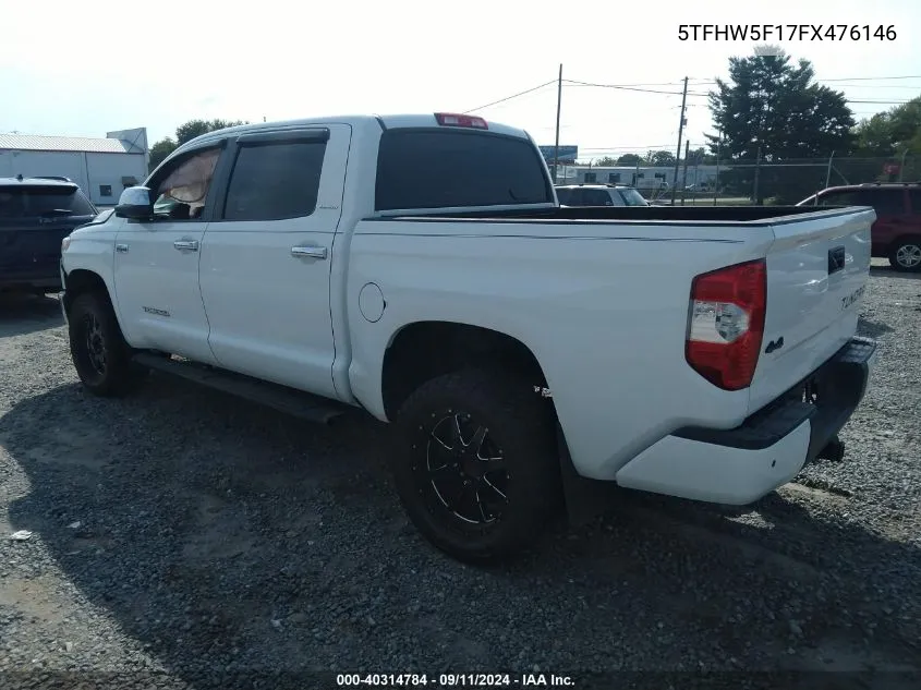 5TFHW5F17FX476146 2015 Toyota Tundra Limited 5.7L V8