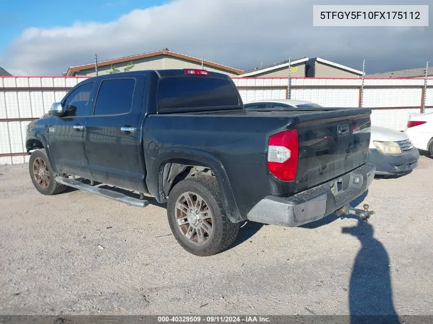 5TFGY5F10FX175112 2015 Toyota Tundra 1794 5.7L V8