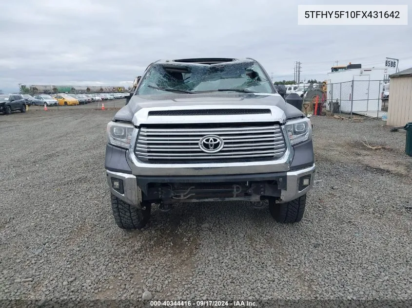 2015 Toyota Tundra Limited 5.7L V8 VIN: 5TFHY5F10FX431642 Lot: 40344416