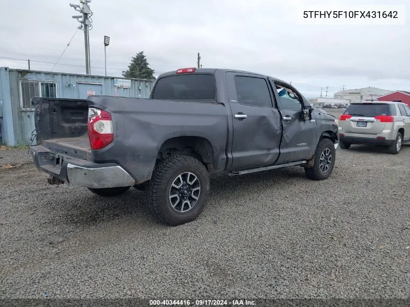 2015 Toyota Tundra Limited 5.7L V8 VIN: 5TFHY5F10FX431642 Lot: 40344416