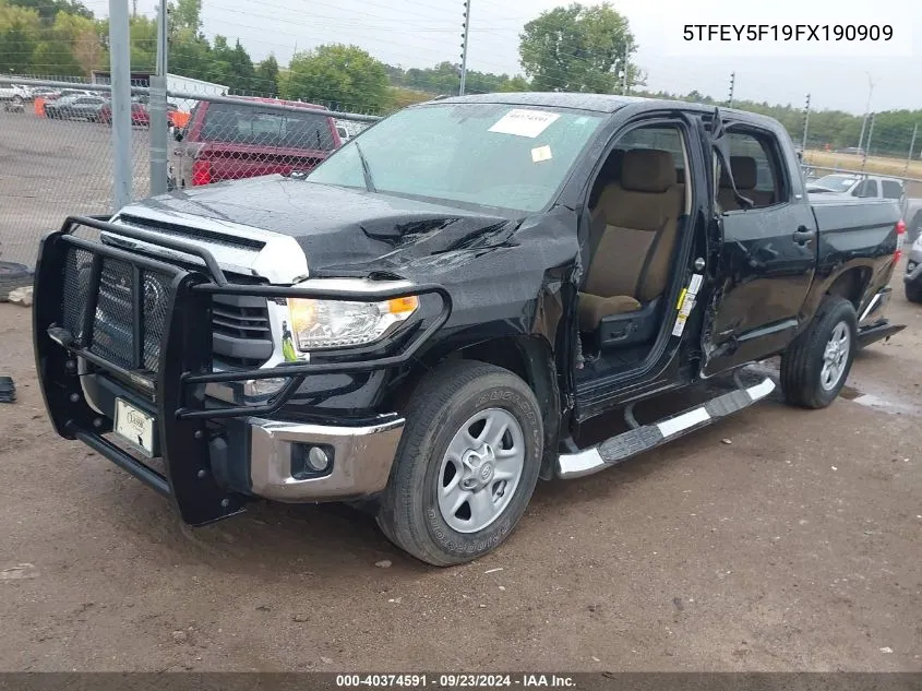 2015 Toyota Tundra Crewmax Sr5 VIN: 5TFEY5F19FX190909 Lot: 40374591