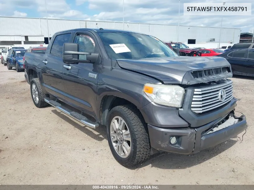 2015 Toyota Tundra Platinum 5.7L V8 VIN: 5TFAW5F1XFX458791 Lot: 40438916