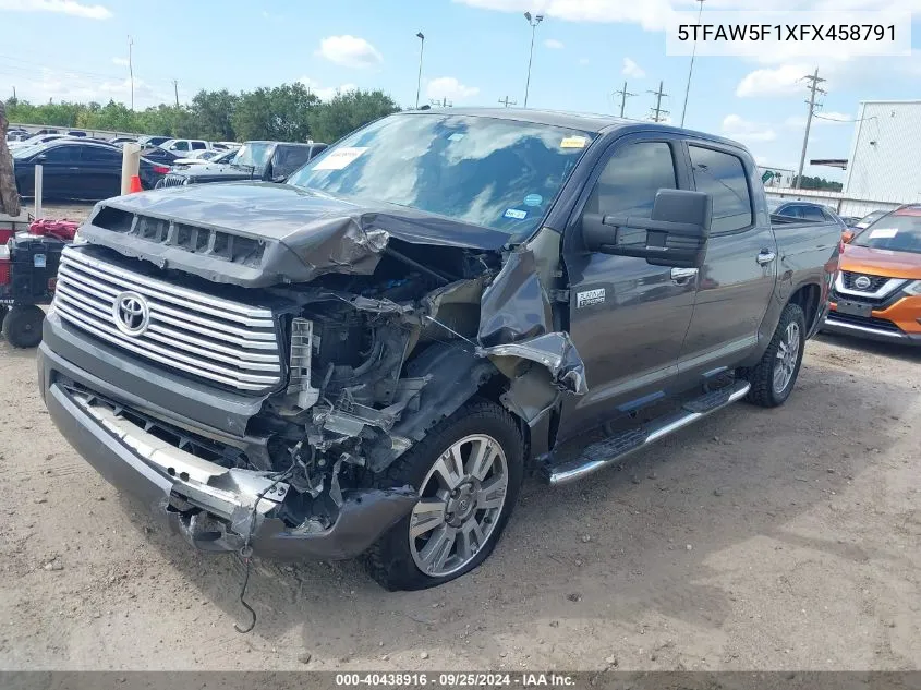 2015 Toyota Tundra Platinum 5.7L V8 VIN: 5TFAW5F1XFX458791 Lot: 40438916