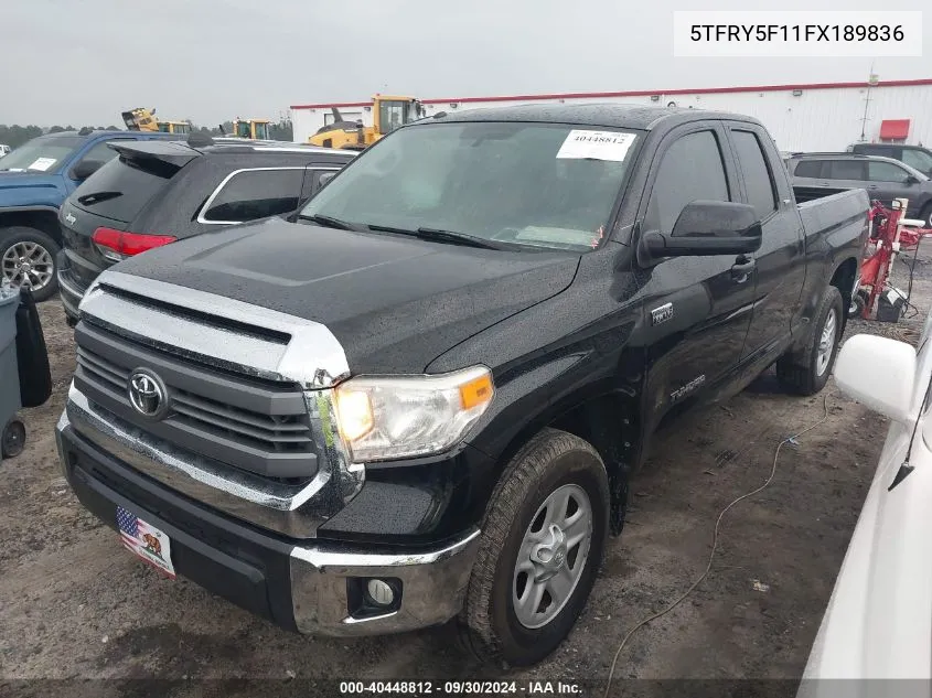 2015 Toyota Tundra Double Cab Sr/Double Cab VIN: 5TFRY5F11FX189836 Lot: 40448812