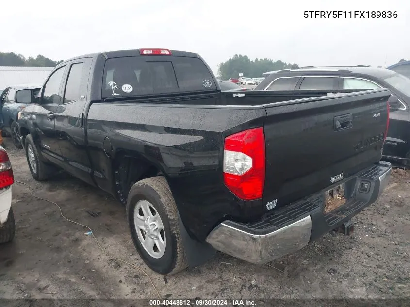 5TFRY5F11FX189836 2015 Toyota Tundra Double Cab Sr/Double Cab