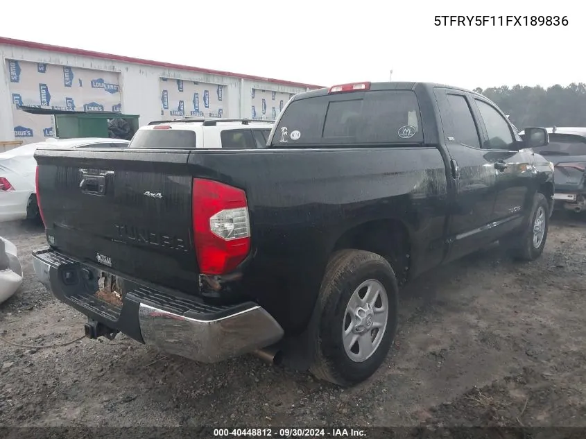 5TFRY5F11FX189836 2015 Toyota Tundra Double Cab Sr/Double Cab