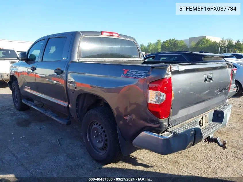 2015 Toyota Tundra Crewmax Sr5 VIN: 5TFEM5F16FX087734 Lot: 40457380