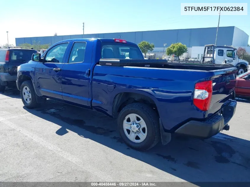 2015 Toyota Tundra Sr 4.6L V8 VIN: 5TFUM5F17FX062384 Lot: 40458446