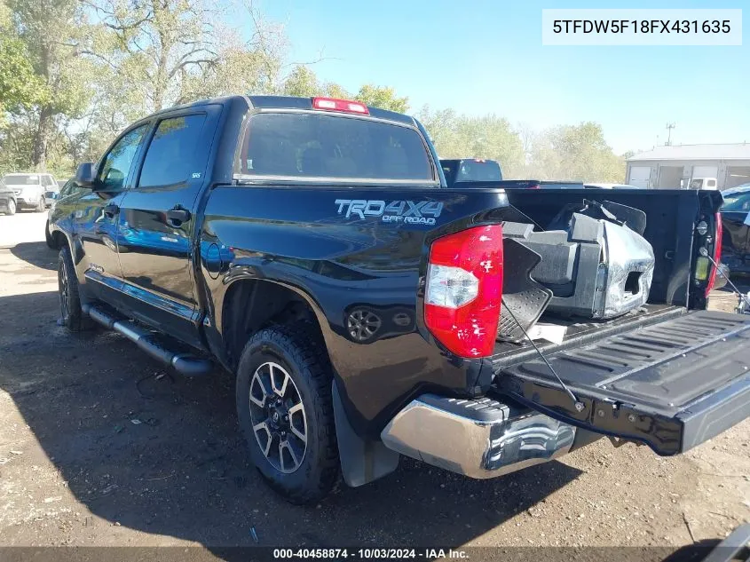 2015 Toyota Tundra Sr5 5.7L V8 VIN: 5TFDW5F18FX431635 Lot: 40458874