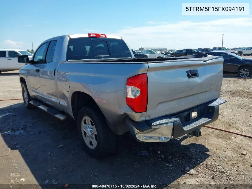 2015 Toyota Tundra Sr5 4.6L V8 VIN: 5TFRM5F15FX094191 Lot: 40470715