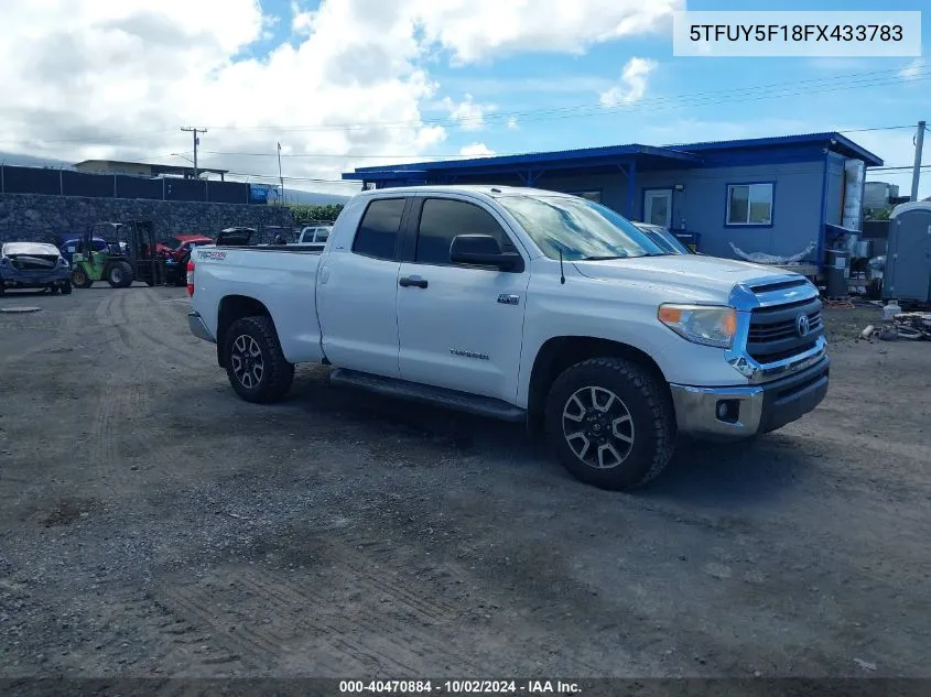 2015 Toyota Tundra Sr 5.7L V8/Sr5 5.7L V8/Trd Pro 5.7L V8 VIN: 5TFUY5F18FX433783 Lot: 40470884