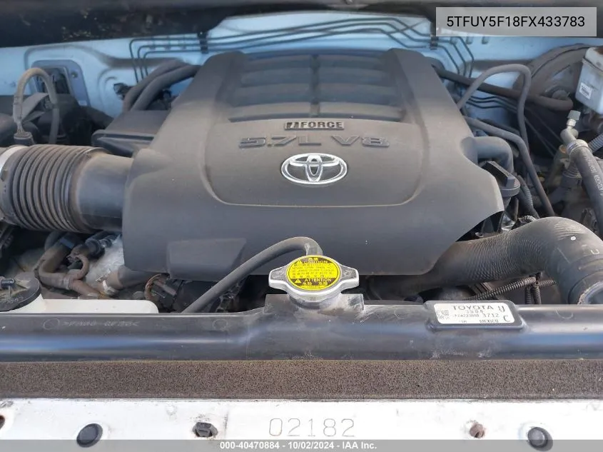 5TFUY5F18FX433783 2015 Toyota Tundra Sr 5.7L V8/Sr5 5.7L V8/Trd Pro 5.7L V8