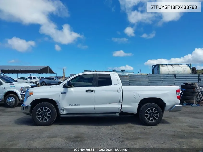 2015 Toyota Tundra Sr 5.7L V8/Sr5 5.7L V8/Trd Pro 5.7L V8 VIN: 5TFUY5F18FX433783 Lot: 40470884