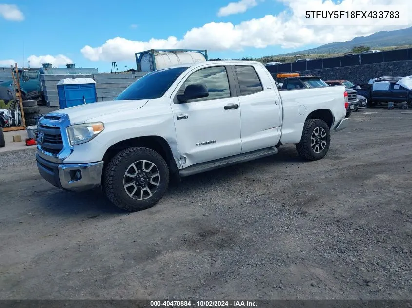 2015 Toyota Tundra Sr 5.7L V8/Sr5 5.7L V8/Trd Pro 5.7L V8 VIN: 5TFUY5F18FX433783 Lot: 40470884