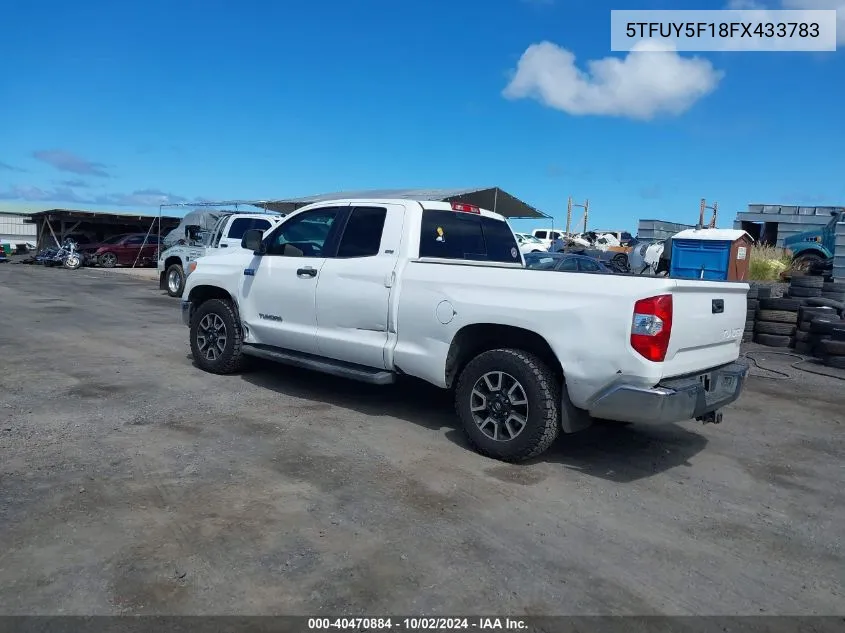 2015 Toyota Tundra Sr 5.7L V8/Sr5 5.7L V8/Trd Pro 5.7L V8 VIN: 5TFUY5F18FX433783 Lot: 40470884