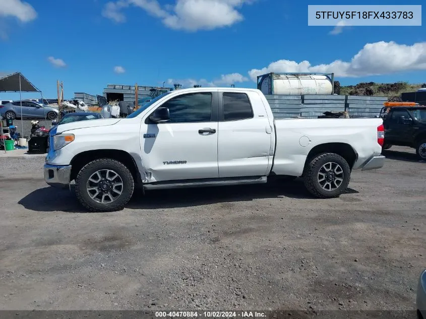 2015 Toyota Tundra Sr 5.7L V8/Sr5 5.7L V8/Trd Pro 5.7L V8 VIN: 5TFUY5F18FX433783 Lot: 40470884