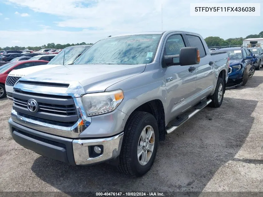 2015 Toyota Tundra Sr5 5.7L V8 VIN: 5TFDY5F11FX436038 Lot: 40476147