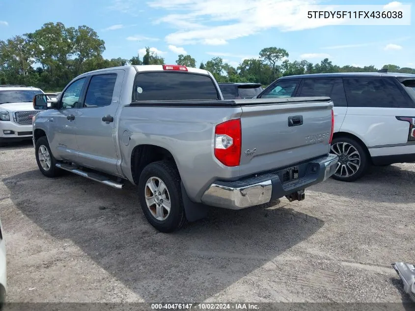 2015 Toyota Tundra Sr5 5.7L V8 VIN: 5TFDY5F11FX436038 Lot: 40476147