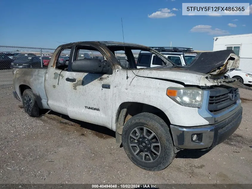 2015 Toyota Tundra Sr5 5.7L V8 VIN: 5TFUY5F12FX486365 Lot: 40494048