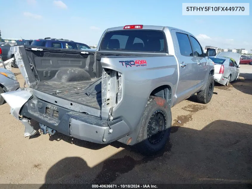 2015 Toyota Tundra Limited 5.7L V8 VIN: 5TFHY5F10FX449770 Lot: 40636671