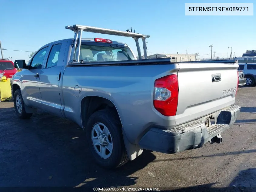 2015 Toyota Tundra Sr 4.6L V8 VIN: 5TFRMSF19FX089771 Lot: 40637505