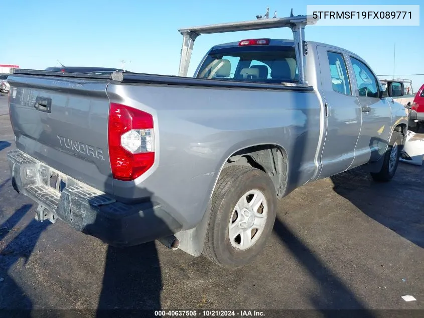 2015 Toyota Tundra Sr 4.6L V8 VIN: 5TFRMSF19FX089771 Lot: 40637505