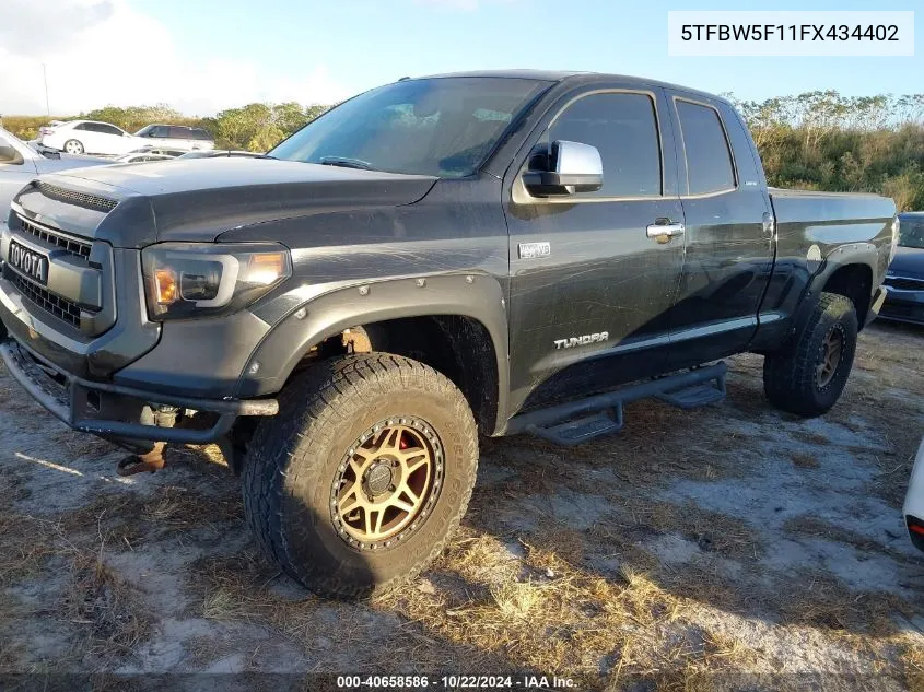 2015 Toyota Tundra Limited 5.7L V8 VIN: 5TFBW5F11FX434402 Lot: 40658586