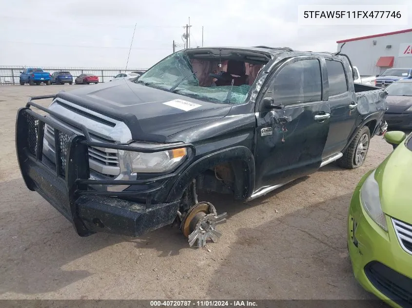 2015 Toyota Tundra 1794 5.7L V8 VIN: 5TFAW5F11FX477746 Lot: 40720787