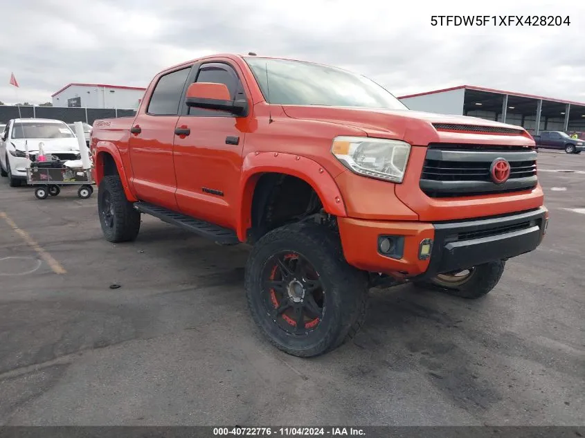 2015 Toyota Tundra Trd Pro 5.7L V8 VIN: 5TFDW5F1XFX428204 Lot: 40722776