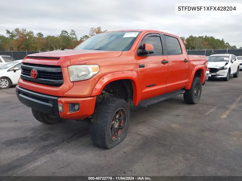 2015 Toyota Tundra Trd Pro 5.7L V8 VIN: 5TFDW5F1XFX428204 Lot: 40722776